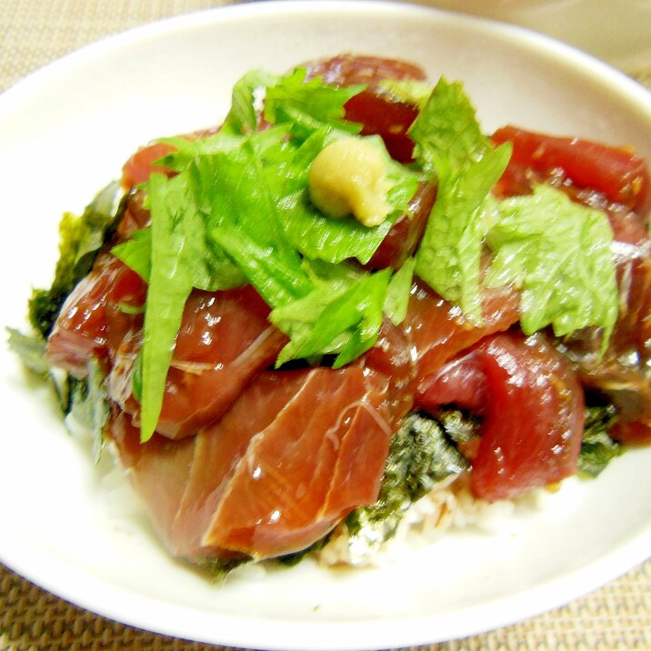 時短、 簡単！夕飯に、マグロの漬け丼♪